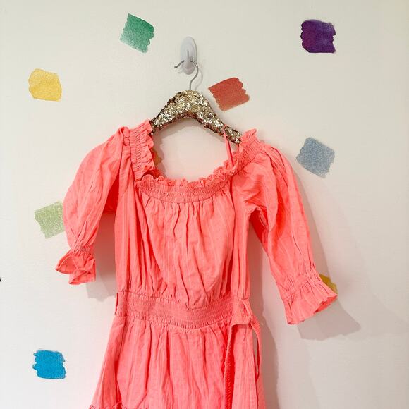 XL Lilly Pulitzer Peach Papaya Punch Off the Shoulder Louisa Dress NWT - Picture 2 of 7